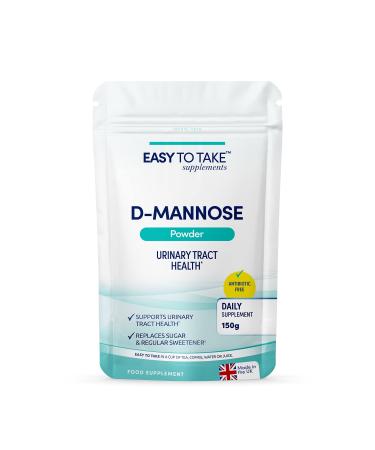 EASY TO TAKE D-Mannose Powder (150 Grams) | High-Strength UTI Support | 100% Pure D-Mannose Supplement for Urinary Tract & Bladder Health 150.00 g (Pack of 1)