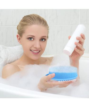 Linkidea Exfoliating Silicone Body Scrubber 4 Pack - Bath Brush for Shower Spa Massage - Skin Care Tool for Kids, Women, Men - Blue Pink - Buy Online on GoSupps.com