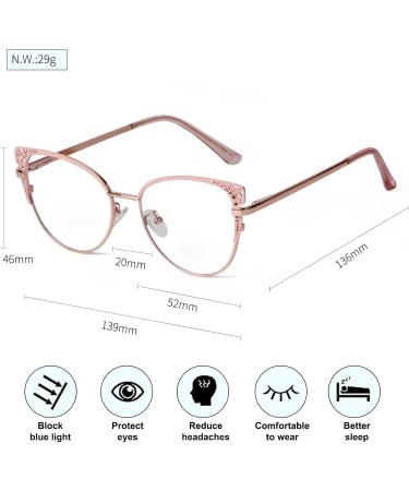 Shop ADEWU Cat Eye Glasses for Women - Chic Pink Fake Glasses with Blue Light Filter - Stylish Prescription-Free Frames - Buy Online on GoSupps.com