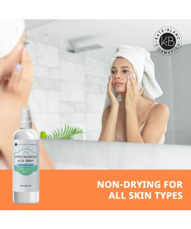 Kate Blanc Cosmetics Hypochlorous Acid Spray for Face and Skin. Gentle Facial Cleanser for Acne-Prone & Sensitive Skin with .02% HOCl (8oz) 8 Fl Oz (Pack of 1) - Buy Online on GoSupps.com
