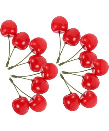 ABOOFAN 40 Pcs Artificial Cherry Fake Cherry Decor Play Kitchen Fruit Toy Imitation Fruit Ornaments Simulated Fruit Photo Props Toys Fruit Model Plastic Child Red Cherry Cupboard - Buy Online on GoSupps.com