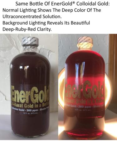 EnerGold 10-Times-Concentrated 200-ppm Colloidal Gold - 16-Oz. Glass Bottle Tamper-Evident-Sealed - Buy Online on GoSupps.com