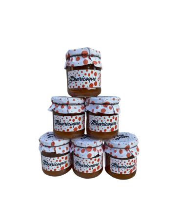 Extra apricot jam, made with organic fruits from Zaragoza, ideal for breakfasts, snacks and desserts, 80% fruit, traditional recipe, pack 6 x 200 g