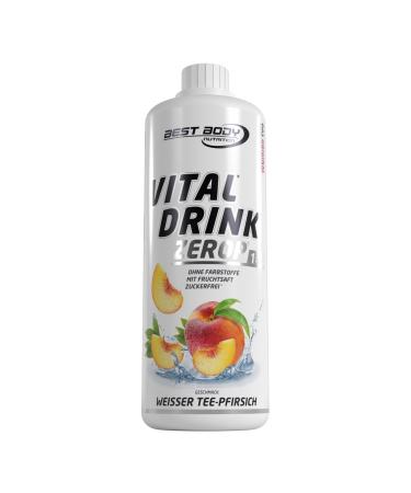 Best Body Nutrition Vital Drink Zerop - White Tea Peach original beverage concentrate - syrup - sugar -free 1:80 results in 80 liters of finished drink 1000 ml of white tea pitch 1 l (1 Pack)