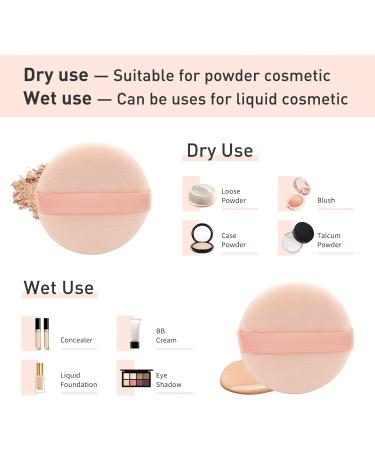 4 Pieces Cotton Makeup Puff - Soft Loose Powder Foundation Pads (Nude 3.15 Inch) - Ideal for Flawless Application - Buy Online on GoSupps.com