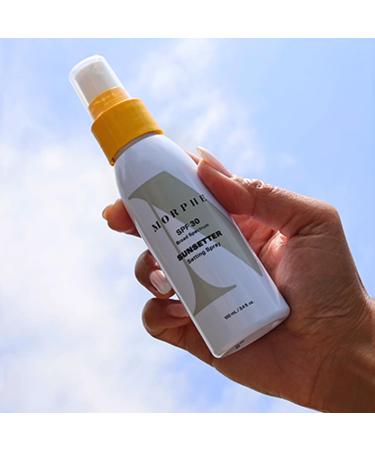 Morphe Sunsetter Spectrum Setting Spray - Broad Spectrum SPF 30 Makeup Setting Spray - Oil-Free Face Mist with No White Cast - Protects Against Sun & Blue Light (3.4 fl oz) - Buy Online on GoSupps.com