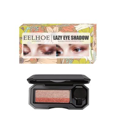 JAWSEU Twotone makeup eyeshadow waterproof longlasting eyeshadow makeup glitter double layer colored gradation Lazy Eyeshadow Stamp for beginners