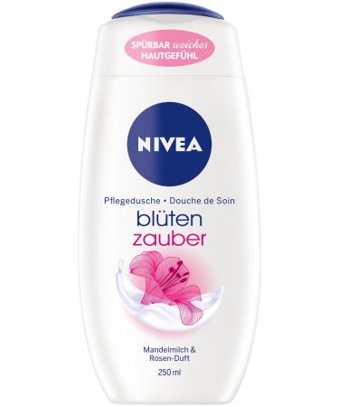 Nivea Flower Magic caring shower gel in 6pack 6 x 250 ml silky shower gel with almond milk and fine rose scent nourishing and gently cleansing shower cream for a soft skin feeling