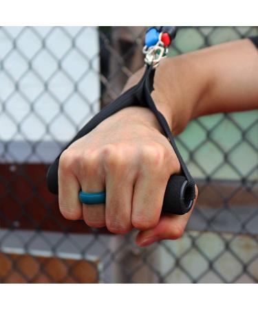Forthee Men's Silicone Wedding Ring 7-Pack - Breathable Airflow Inner Curve Bands for Crossfit Workout - Silver, Dark Gray, Black, Bronze, Azure Blue, Dark Green, Navy - Size 10 (19.8mm) - Buy Online on GoSupps.com