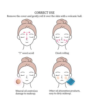 Double Head Volcanic Roller - Oil-Absorbing Facial Scooter with Interchangeable Stones | Portable Oil Control for Instant Matte Finish (Pink) - Buy Online on GoSupps.com