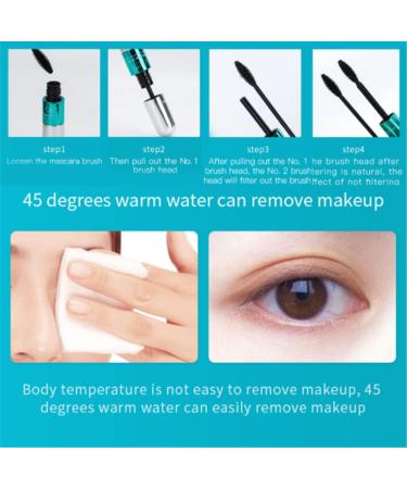4d Silk Fiber Lash Mascara 2 in 1 Mascara for Natural Lengthening and Thickening Effect Extension Fiber Waterproof Mascara Volume Fast Dry Thick (2pcs) - Buy Online on GoSupps.com