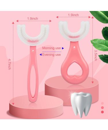 Kids U-Shaped Soft Silicone Toothbrushes for Whole Mouth Care - 2pcs Pink | Ages 2-12 Years - Buy Online on GoSupps.com