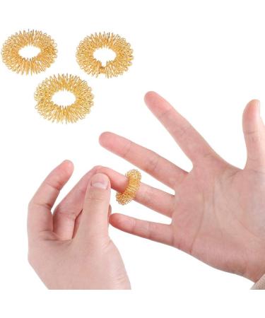 Fanshiontide 12-Piece Acupressure Ring Set | Anti-Stress Rings for Stress Relief & Massage (6 Gold + 6 Silver) - Buy Online on GoSupps.com