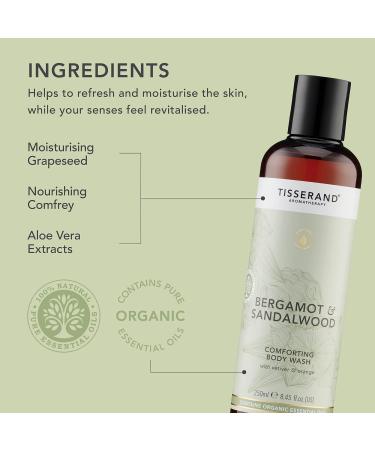 Tisserand Aromatherapy - Nature's Spa Comforting Body Wash - 100% Natural Pure Essential Oils - Bergamot and Sandalwood - 250ml - Buy Online on GoSupps.com