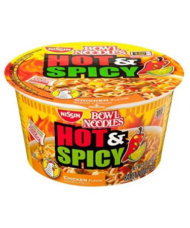 Nissin Hot and Spicy Bowl Noodles Chicken 3.32 Ounce (Pack of 12) by Nissin