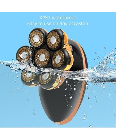 Buy 5-in-1 Head Shaver for Bald Men - 7D Floating Waterproof Electric Razor & Trimmer (Golden-Pro) - Best Rechargeable Grooming Tool for Men - Buy Online on GoSupps.com