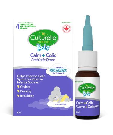 Culturelle Probiotics Calm Plus Colic Baby Probiotic Drops 8 ml Helps Soothe Colic Fussiness Crying & Irritability Supports Digestive Health and Comfort for Babies 1-36 Months