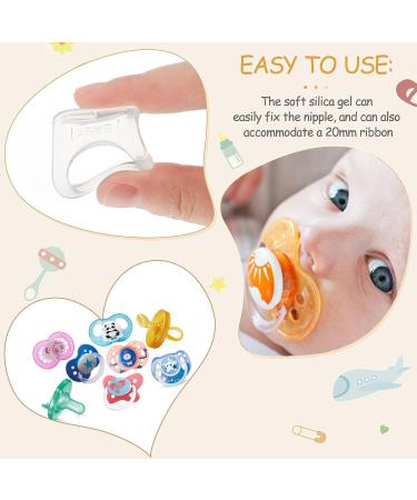 10pcs Transparent Silicone Button Rings | Pacifier Chain & Holder Clip Adapter | Baby Silicone Ring for Pacifiers - Buy Online on GoSupps.com