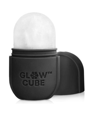 Glow Cube Ice Roller For Face Eyes and Neck To Brighten Skin & Enhance Your Natural Glow/Reusable Facial Treatment to Tighten & Tone Skin & De-Puff The Eye Area (Black)