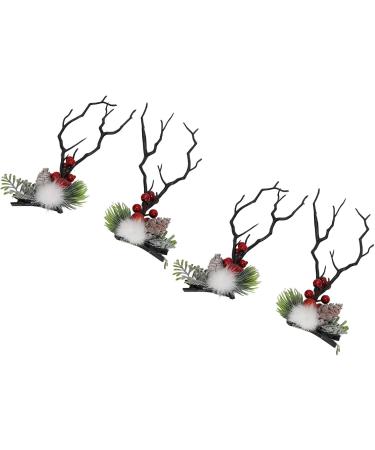 2 Pairs Christmas Hair Pins Reindeer Antlers Clips for Costume Party School Event - Buy Online on GoSupps.com