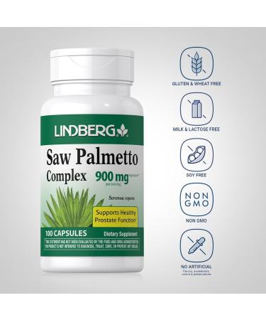 Lindberg Saw Palmetto Extract for Women and Men | 100 Capsules | Complex Supplement Blend | Serenoa Repens | Non-GMO Gluten Free - Buy Online on GoSupps.com