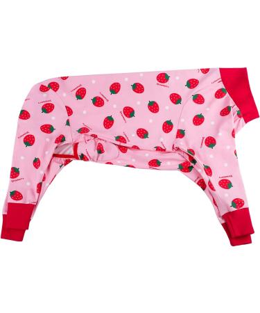 YeaPeeto One-Divider Pajamas for Large/Medium Dogs | Relaxation Hair Loss Allergies Wound Protection - Cone Alternative (4XL Strawberry) - Buy Online on GoSupps.com