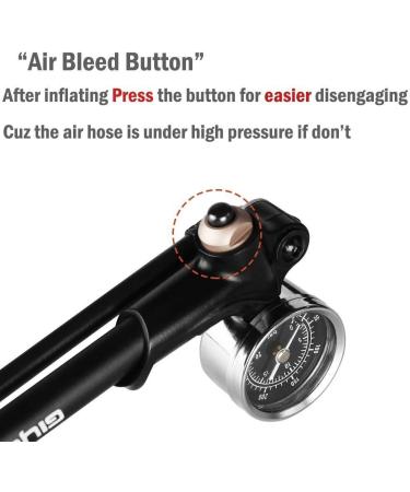 GIYO High Pressure Shock Pump - 300 PSI Max - Fork & Rear Suspension - Lever Lock Nozzle - No Air Loss - Black - Buy Online on GoSupps.com