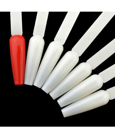 2 Sets of 100 Clear Coffin Ballerina Fan Shape Nail Art Tips Display with Metal Split Ring Holder NT080 - Buy Online on GoSupps.com