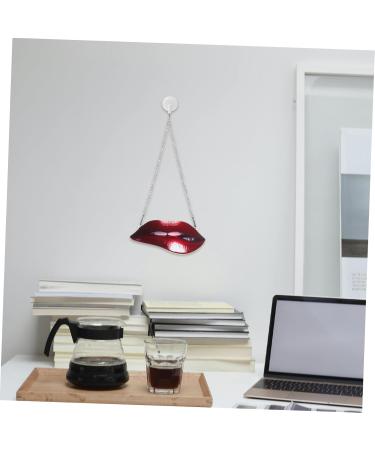 Yardenfun Lip Pendant Fashion Ornament Vintage Women Red Lip Wall Decor Wall Hanging Decor Metal Statue Woman Red 14.50X6.50X0.50CM - Buy Online on GoSupps.com
