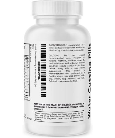 Youth & Tonic Water Cutting Pills - Natural Diuretic for Fluid Retention & Swelling Relief | 30 Capsules for Men & Women - Buy Online on GoSupps.com