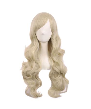 MapofBeauty 28 Inch/70 cm Charming Women Side Bangs Long Curly Full Hair Synthetic Wig (Blonde) Gold - Buy Online on GoSupps.com