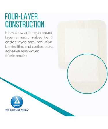 Dynarex DynaGuard Waterproof Dressings - Sterile 6x6 Four-Layer Composite Dressing | Optimal Moist Environment | Case of 120 (12 Boxes of 10) - International Shipping Available - Buy Online on GoSupps.com