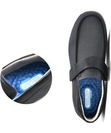 Orthopedic Diabetic Shoes with Memory Foam - Extra Wide Width - Adjustable Walking Shoes for Elderly - Black (Size 44) - Buy Online on GoSupps.com