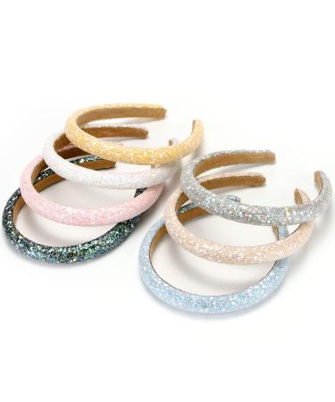 Loneedy 7 Pack Glitter Hair Bands - No Slip Sparkling Headbands for Girls & Women | Children's Hair Accessories in 7 Colors - Buy Online on GoSupps.com