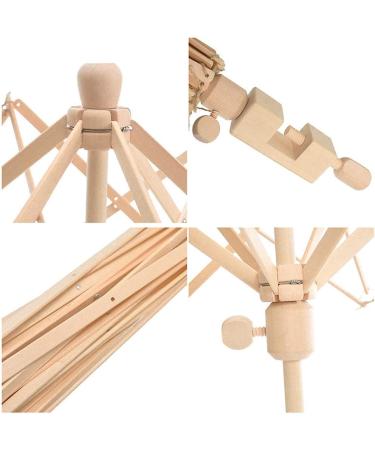 Wooden Umbrella Swift Yarn Winder Holder - 24 Bobbin Winder for Knitting - Beige - Buy Online on GoSupps.com