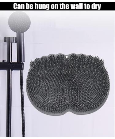 BENLIUDH Silicone Shower Foot Scrubber Mat | Suction Cups | Foot Care Massager (Grey) - Buy Online on GoSupps.com