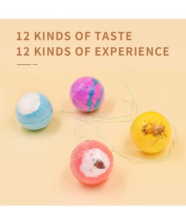 Handmade Bath Bombs Gift Set with Natural Essential Oils - Perfect Birthday Gift for Women, Kids, Men - 12 Piece Bubble Bath Bombs Set - Buy Online on GoSupps.com