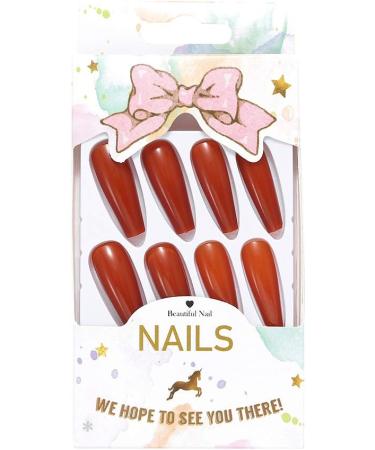 Coffin False Nails Press on Nails French Long Fake Nails Ballerina Acrylic Stick on Nails 24pcs for Women and Girls (Color : Pink Size : H) - Buy Online on GoSupps.com
