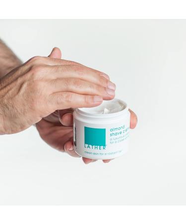 LATHER Almond Shaving Cream - Vegan Non-Foaming Shave Butter for Sensitive Skin | Gentle & Smooth Shaving Cream for Men & Women | 4 Oz - Buy Online on GoSupps.com