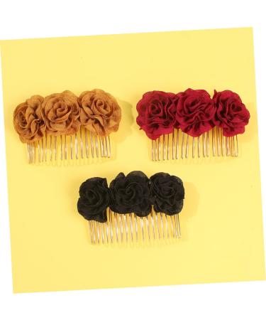 Housoutil Elegant Hair Clips Wedding Hair Clips Exquisite Hair Clip Beach Hair Clip Hair Pin Hair Barrettes Clips for Hair Metal Hair Clips Bridal Barrette Cloth Flower Hairpin Set - Buy Online on GoSupps.com