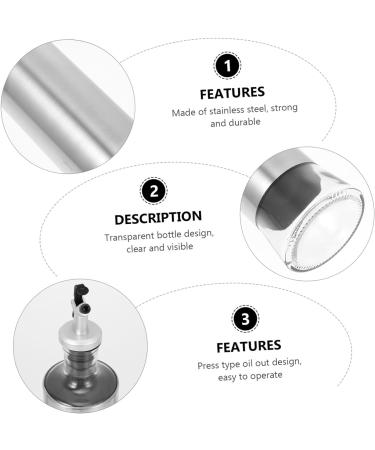 Zerodeko 2pcs Stainless Steel Oil Bottle Kitchen Oil Dispenser Portable Oil Storage Container Glass Containers for Liquids Oil Container Syrup Dispenser Oil Filter Pot Household - Buy Online on GoSupps.com