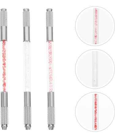 TEHAUX Lot de 3 Stylos Sourcils Double T te Manche en Cristal Outils Manuels pour Tatouage et Broderie des Sourcils Couleurs Assorties Stylo Manuel Brod Professionnel pour - Buy Online on GoSupps.com