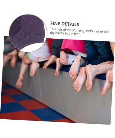 Ipetboom 5 Pairs Moisturizing Socks Heel Socks Heel Sleeve Moisturizing Yoga Socks Dry Hard Cracked Skin Socks Gel Socks Spa Heel Anti-Crack Socks Tooth Gems Cotton Protector Foot Purple - Buy Online on GoSupps.com