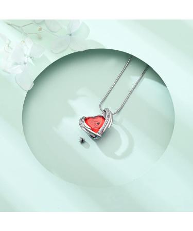 VCCWYQK Cremation Jewelry Crystal Heart Necklace for Ashes Urn Necklace Keepsake for Urn for Memorial Jewelry Red - Buy Online on GoSupps.com