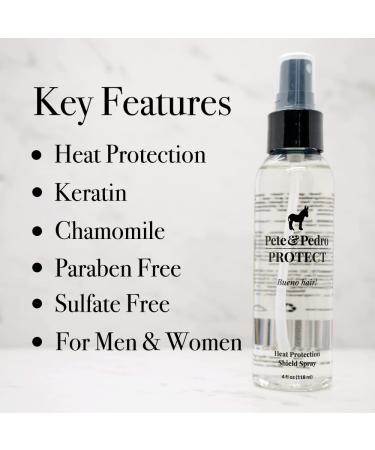 Pete & Pedro PROTECT - Heat Protection Hairstyling Shield Spray | Keratin Formula Against Heat Damage | As Seen on Shark Tank | 4 oz - Buy Online on GoSupps.com