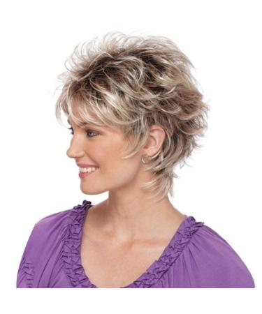 Short blonde real hair wig short blonde wigs for women pixie cut layer layer mixed blonde color short layer cut wigs short stylish fluffy layer wig short light curly ash gold gold - Buy Online on GoSupps.com