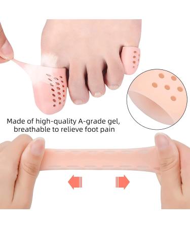 Ugbtxlz Silicone Toe Protectors - 10 Pieces for Pain Relief from Ingrown Toenails Bubbles & Friction | Skin Tone & White Options - Buy Online on GoSupps.com