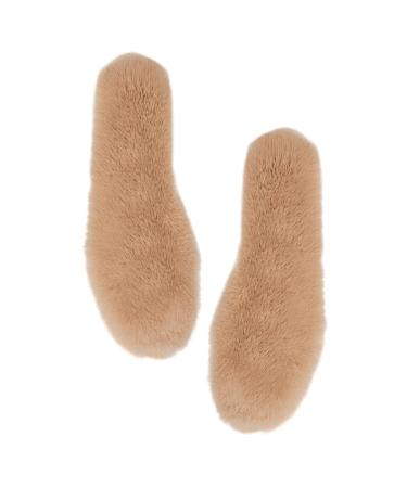 1 Pair Faux Rabbit Fur Insole Winter Shoe Mat Shoe Mat for Winter Warm Insoles Thickened Insoles Shoe Cushion for Heels Heel Insoles Soft Cozy Slipper Insert Sports Insole Aldult Brown 26x9cm