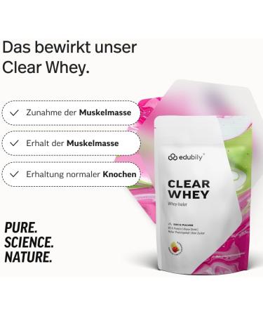  edubily nutrition edubily nutrition Clear Whey Isolate Transparent Protein Drink - Approximately 90% protein - Lactose-free - 500g powder - Fruity flavors (raspberry/lime) - Buy Online on GoSupps.com