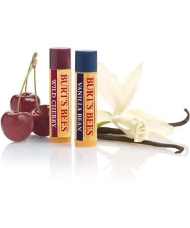 Burt's Bees Moisturizing Lip Balm for Dry Lips 100% Natural Origin Vanilla Bean & Wild Cherry - 2 Tubes 2 Count Value Pack - Buy Online on GoSupps.com